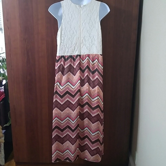 Stella Tweed chevron and lace maxi dress size 3X - Picture 3 of 5